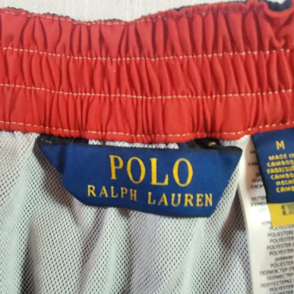 Polo Ralph Lauren Mens Size Medium Swim Trunks Shorts Dark Blue Navy Pony Logo